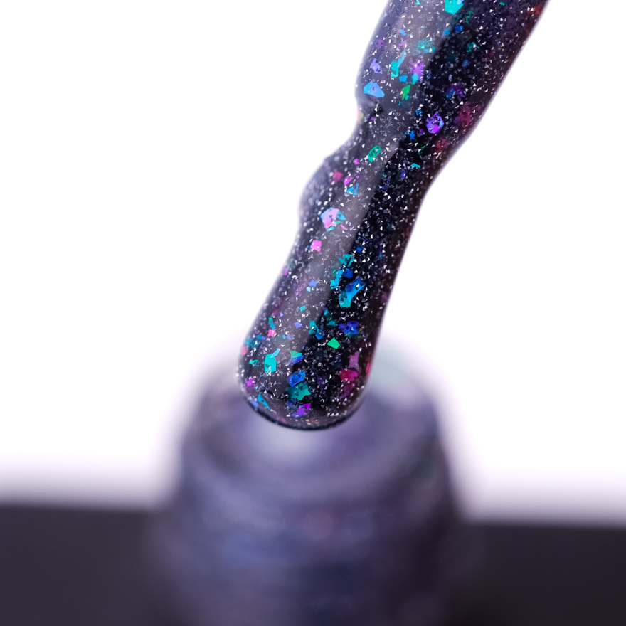 Nails Of The Day Base Reflective No. 02 (gray blue with azure and blue shimmer, reflective), 10 ml