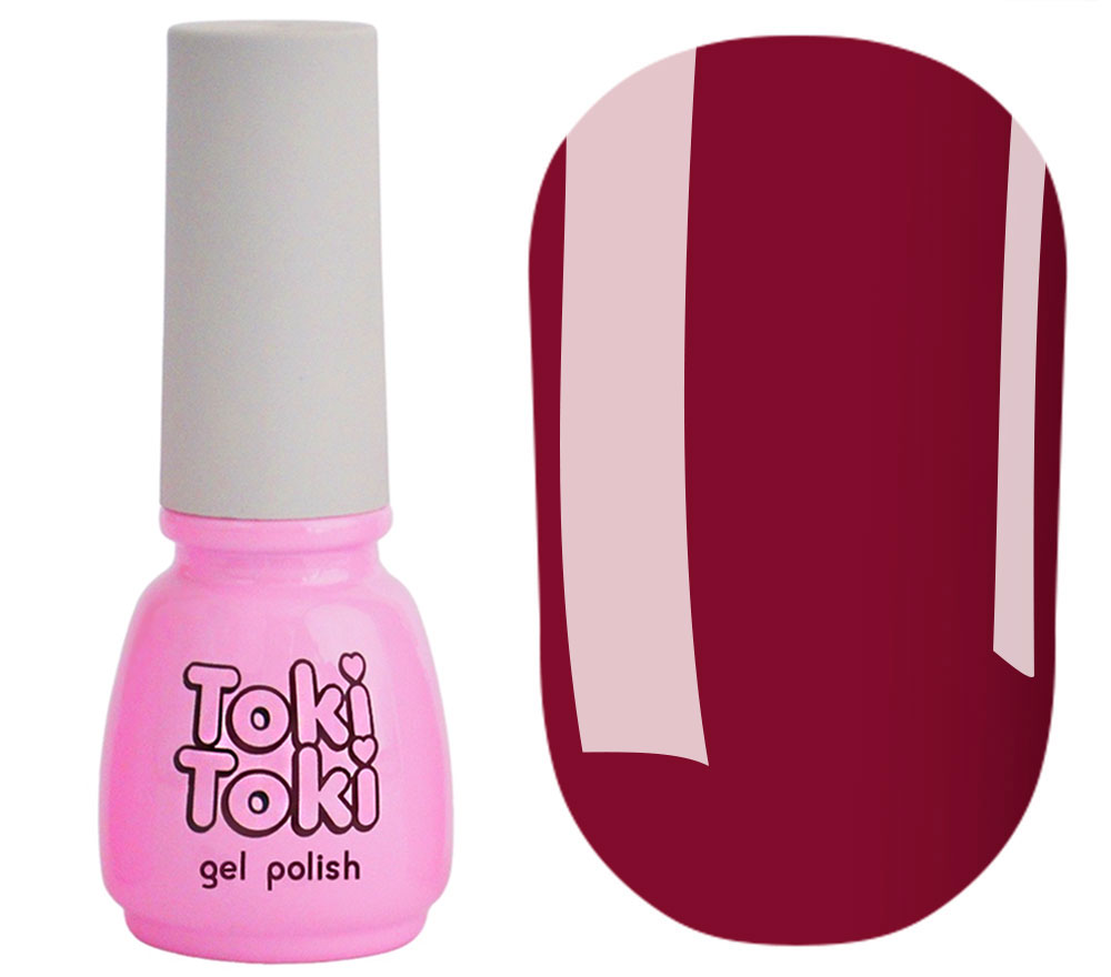 Toki Toki Gel nail polish Lady in Red 006 (wine-burgundy, enamel), 5 ml