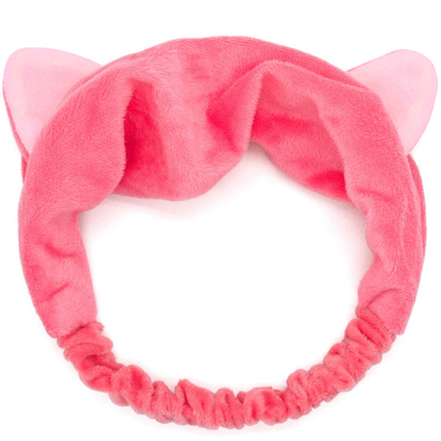 Cosmetology hair band with ears, coral