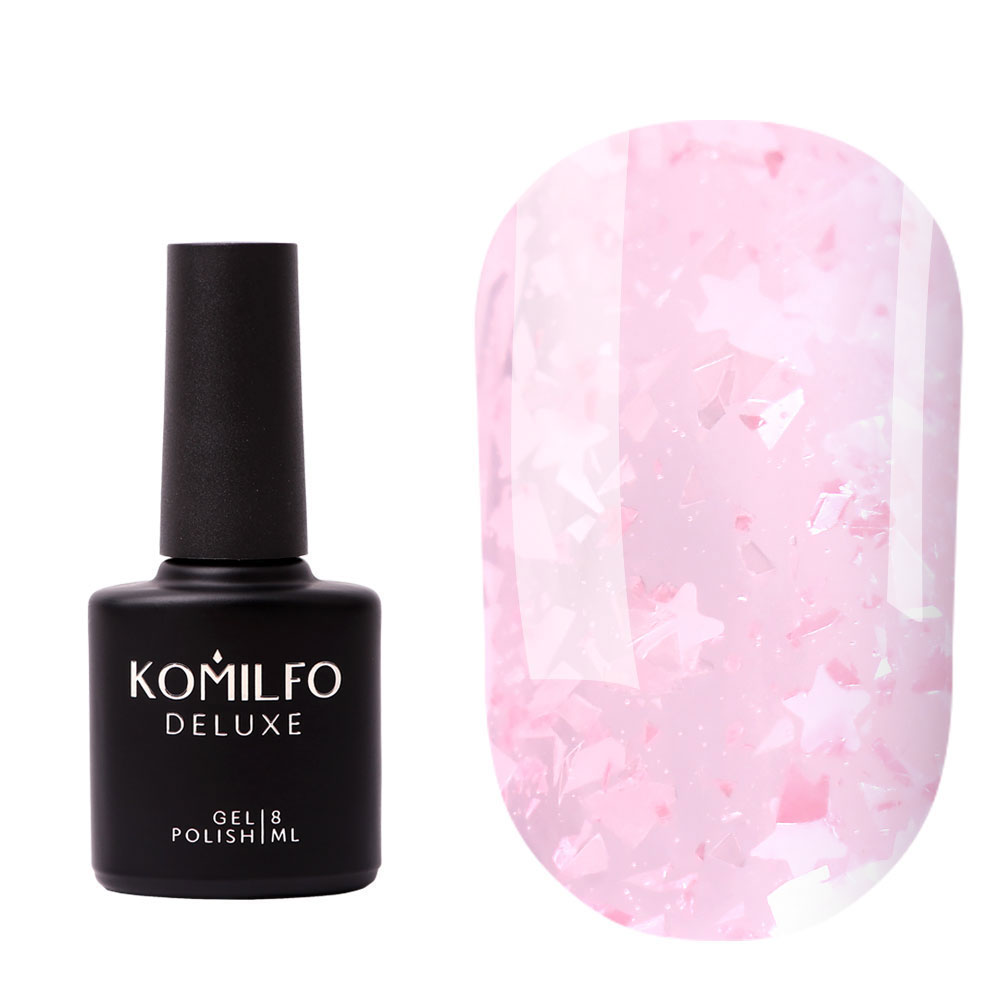 Komilfo Glassy Base GB006 (light pink with flakes), 8 ml Komilfo Glassy Base GB006 (light pink with flakes), 8 ml