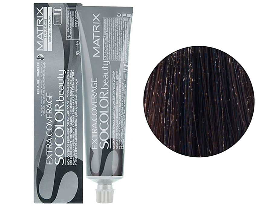 Крем-краска для волос Matrix So Color Extra Coverage 505N (505.0) светлый шатен, для седых волос, 90 мл