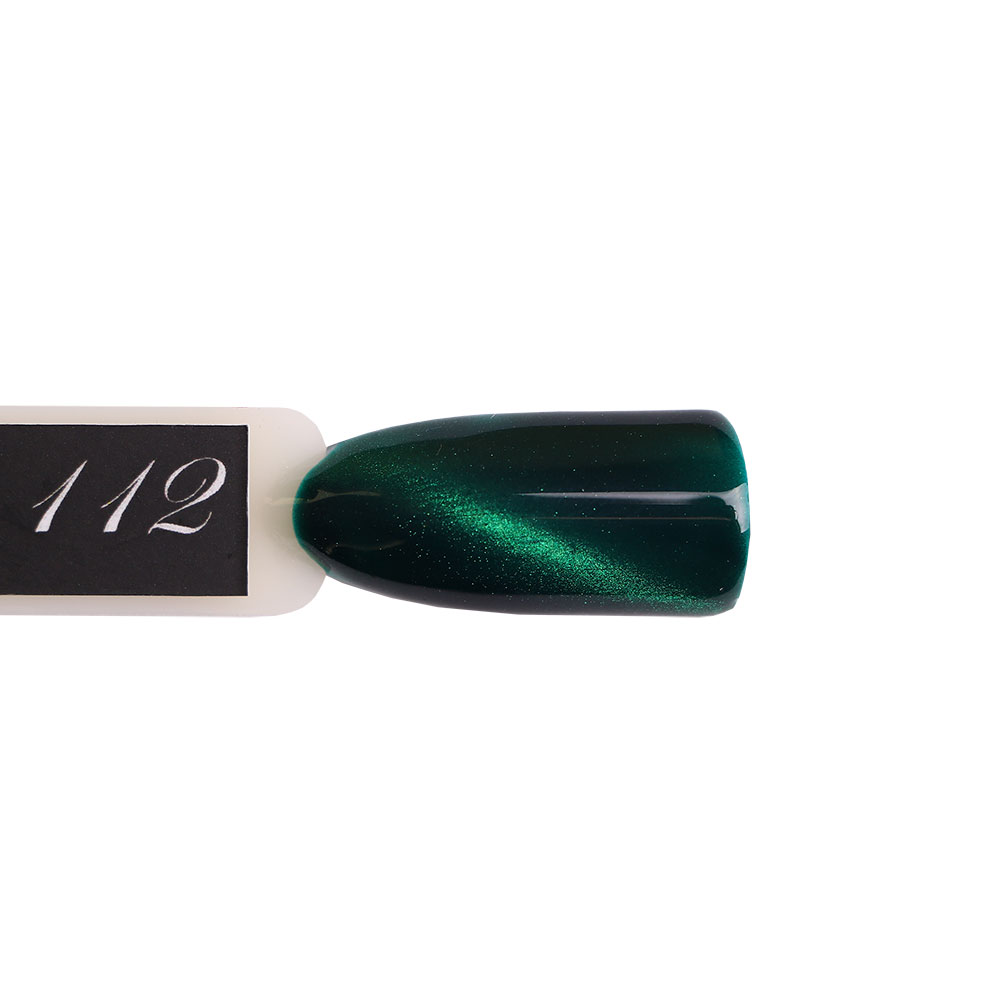 Gel Polish Komilfo Fantasy Cat's Eye 112 (emerald green, magnetic), 8 ml