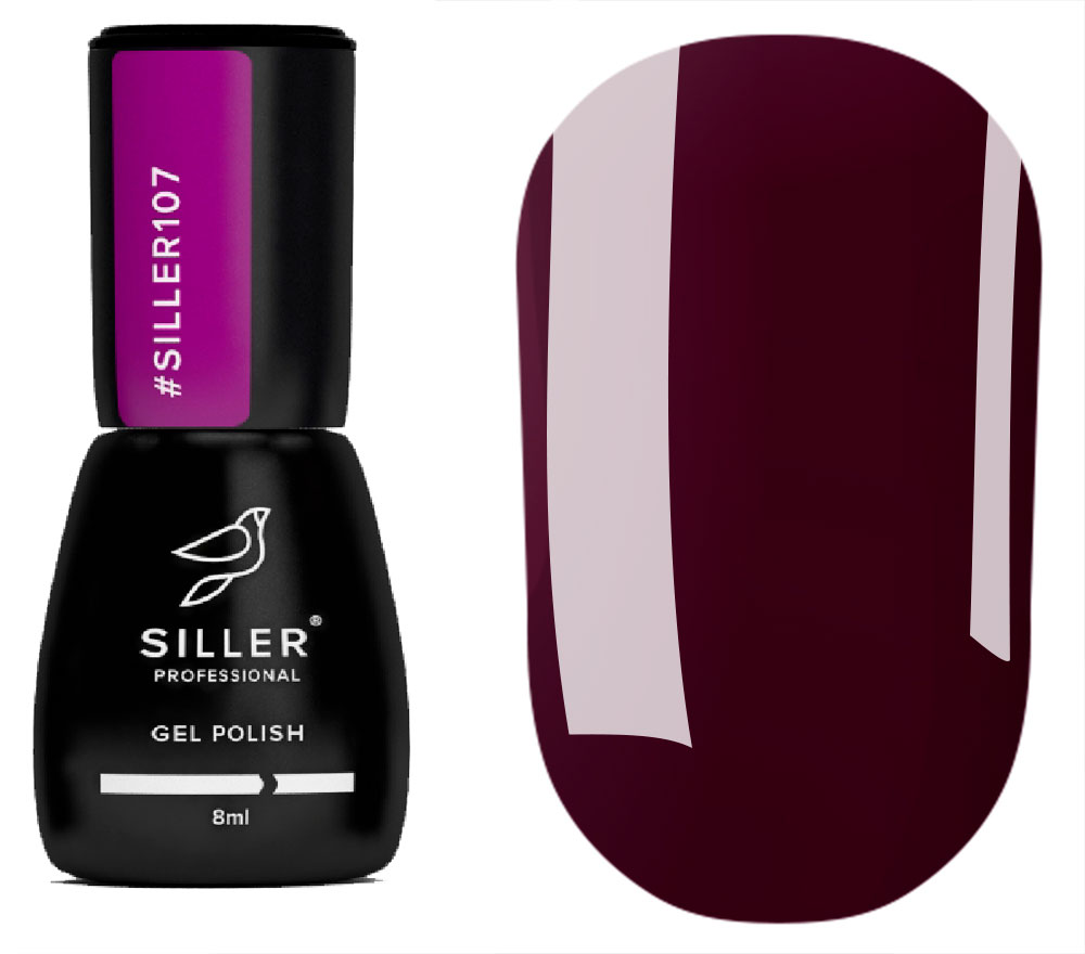 Siller gel varnish No. 107 (dark raspberry, enamel), 8 ml Siller gel varnish No. 107 (dark raspberry, enamel), 8 ml
