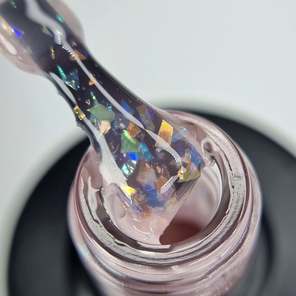 SAGA professional AGATE BASE 3 (ніжно-рожевий з ефектом битого скла), 9 мл