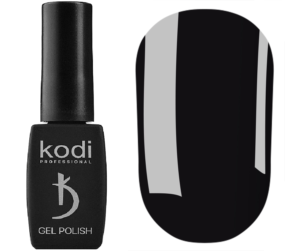 Gel polish Kodi Professional No. BW 100 (black, enamel), 12 ml