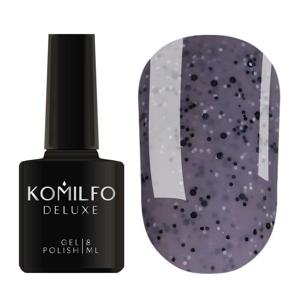 Gel Polish Komilfo Dragon Fruit DF002 (gray with splashes), 8 ml