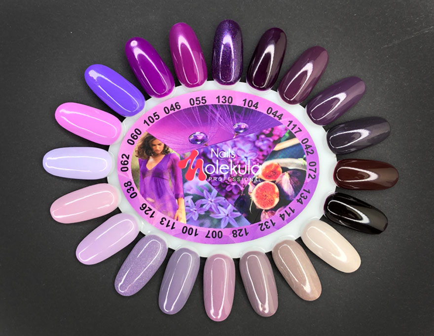 Gel polish Molekula No. 042 (eggplant, mother-of-pearl), 6 ml
