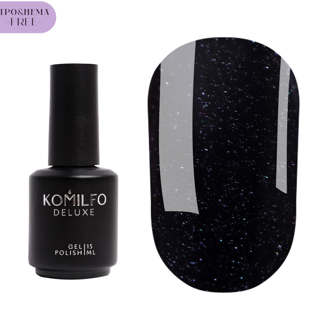 Komilfo No Wipe Glitter Top HEMA/TPO free - топ для гель-лака с глиттером без ЛС, 15 мл