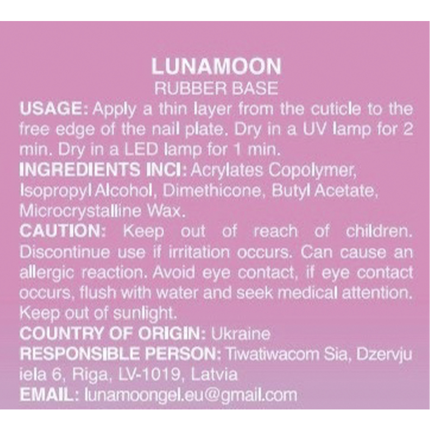 LUNA Rubber Base for gel polish, 13 ml