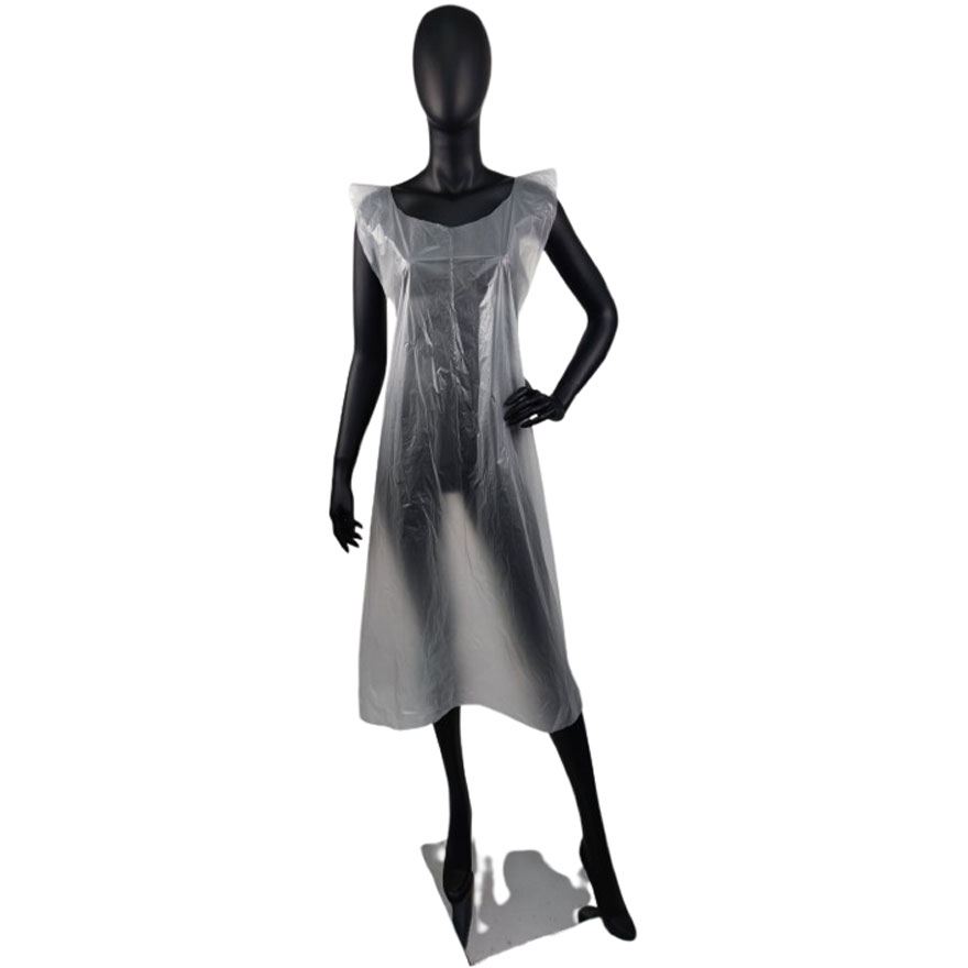 TIMPA Disposable apron, polyethylene, transparent 100x135 cm (100 pcs/pack)