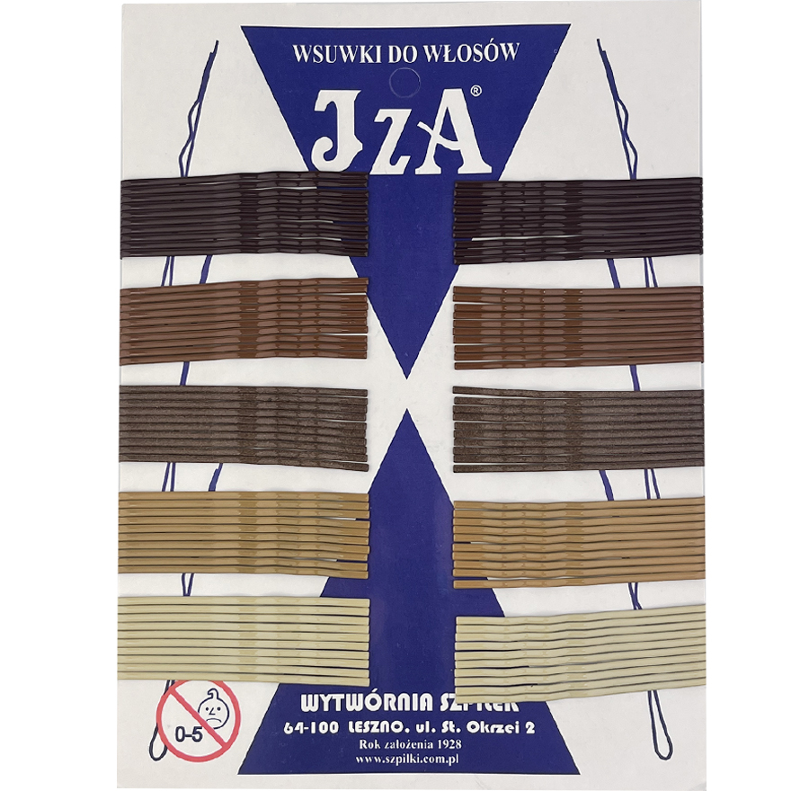 JZA mix bobby pins brown wavy 5.5 cm (100 pcs)