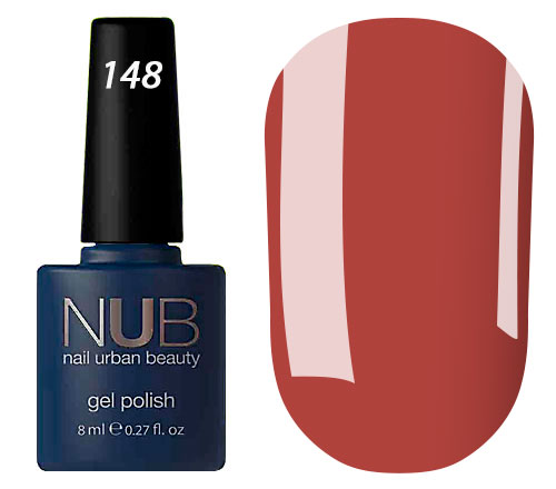 Гель-лак NUB 148 Melted Chocolate (красно-коричневый, эмаль), 8 мл