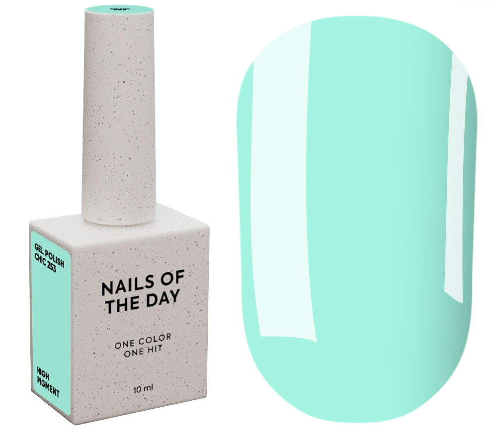 Nails Of The Day Гель-лак для нігтів Chic 253 (пастельно-бірюзовий), 10 мл Nails Of The Day Гель-лак для нігтів Chic 253 (пастельно-бірюзовий), 10 мл