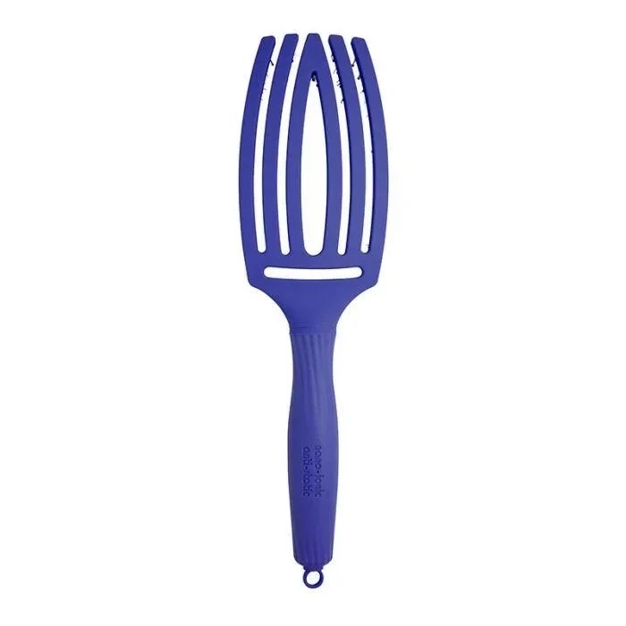Olivia Garden Щетка массажная с натуральной щетиной Finger Brush Combo Medium Tropical Blue