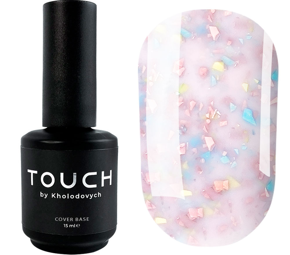 Touch Base potal 7 (нежно-розовый с разноцветными хлопьями), 15 мл