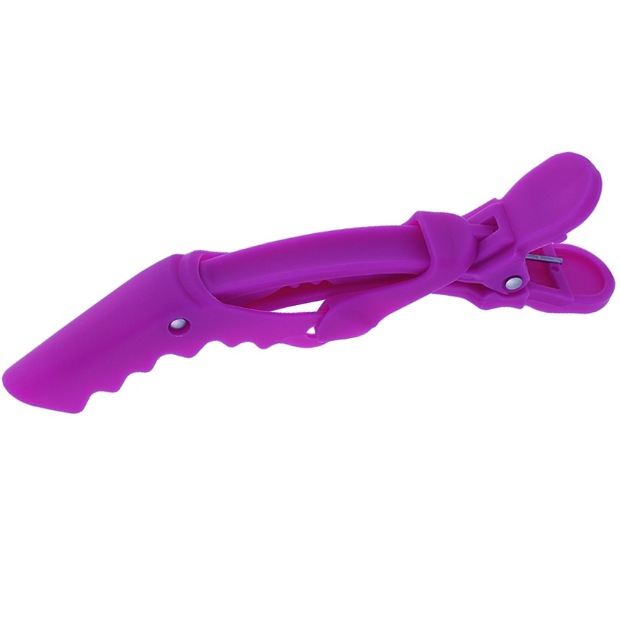 Hair clip (plastic crocodile), black with white
