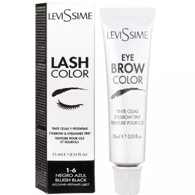LeviSsime Lash Color Bluish Black - tint for eyebrows and eyelashes blue-black No. 1-6, 15 ml