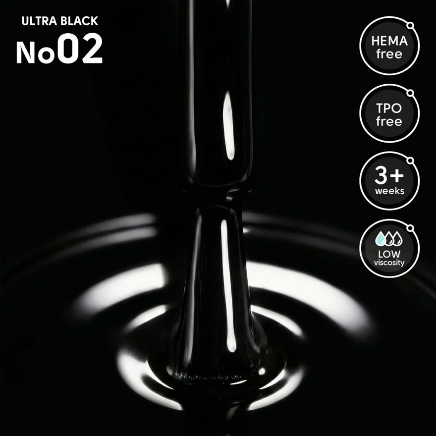 Shelly Гель-лак Ultra Black 02, 12 мл