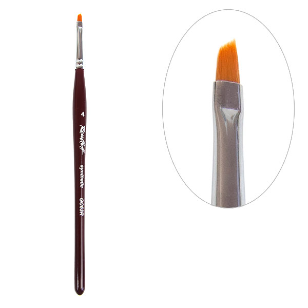 Rubleff Beveled Gel & Chinese Painting Brush #4, Synthetic (GC63R)