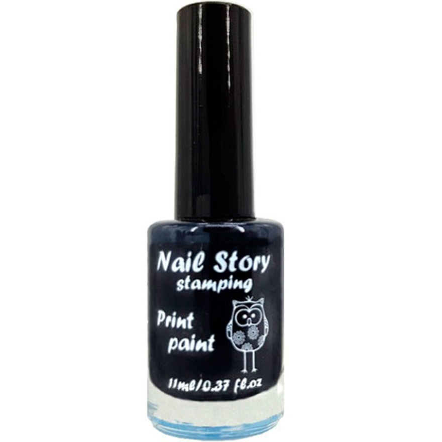 Nail Story лак для стемпінга №1, чорний, 11 мл