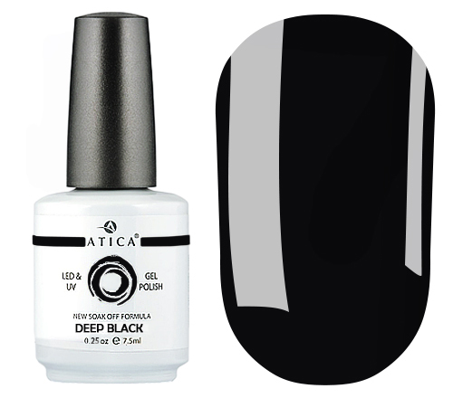 Gel varnish Atica Deep Black GPM02 (black, enamel), 7.5 ml