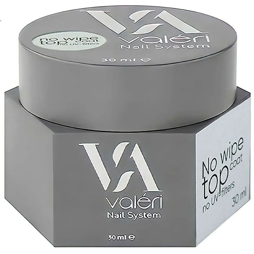 Valeri Топ для нігтів Top Non Wipe (no UV-filters), 30 мл