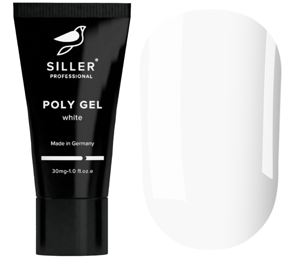 Siller Nail Gel Poly Gel (white), 30 ml