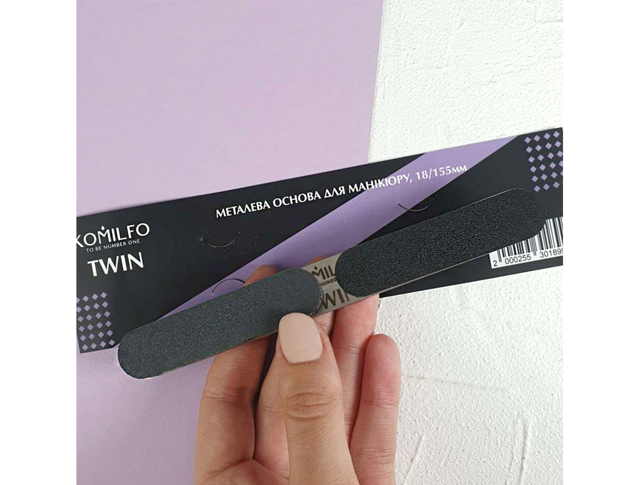 Komilfo metal base for manicure - TWIN, 18/155 mm