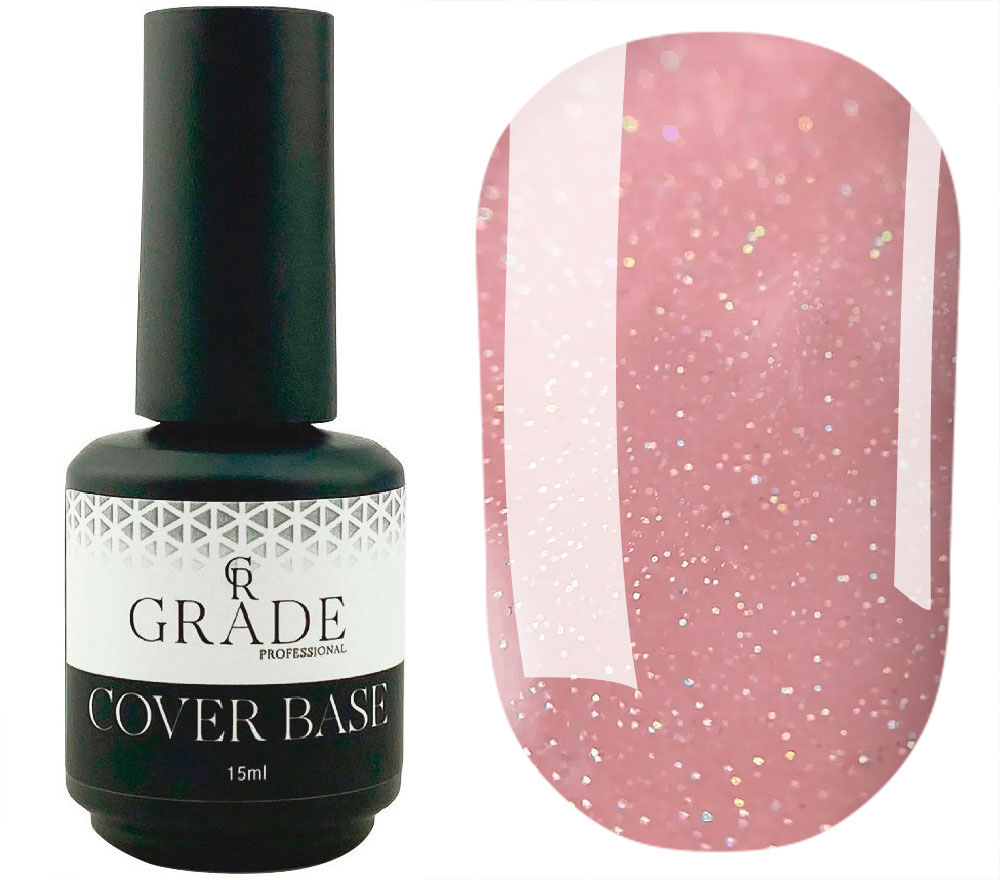 Grade Nail base Shine Base 38 (lilac with glitter), 15 ml