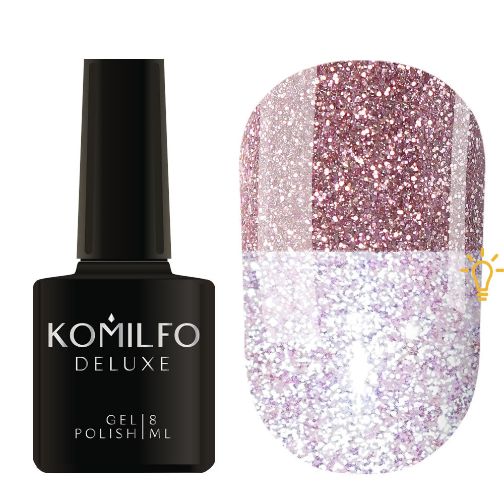 Komilfo Luminous Collection L002 (розово-сиреневый, светоотражающий), 8 мл