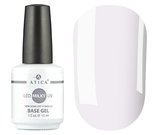 Atica rubber camouflage base for Milky gel polish (milk), 15 ml