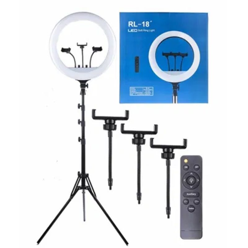 УЦІНКА пошкоджена коробка Професійна кільцева лампа Soft Ring Light RL-21 (3 кріплення + пульт + штатив+сумка) діаметр кільця 54 см