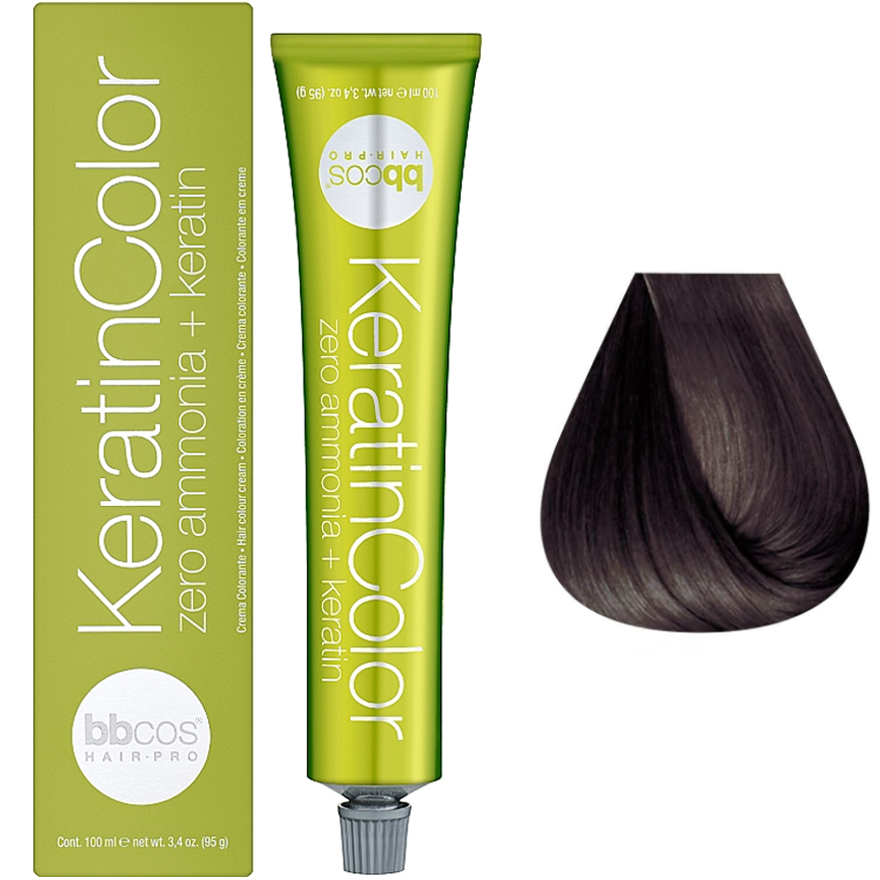 Bbcos Keratin Color Cream-farba for hair 5/1 chestnut light-popular, 100 ml