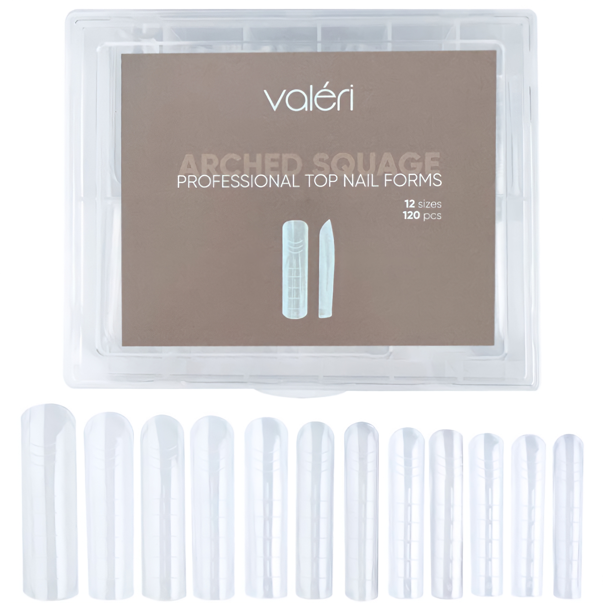 Valeri Верхні форми для нарощування Top Nail Forms Arched Square (120 шт)