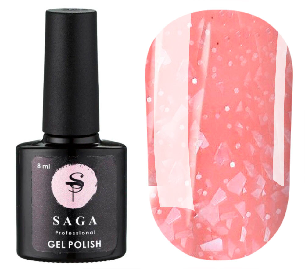 SAGA professional LEAF BASE 9 (light coral with gold leaf), 8 ml
