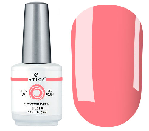 Atica GPM107 Siesta gel varnish (bright coral, enamel), 7.5 ml