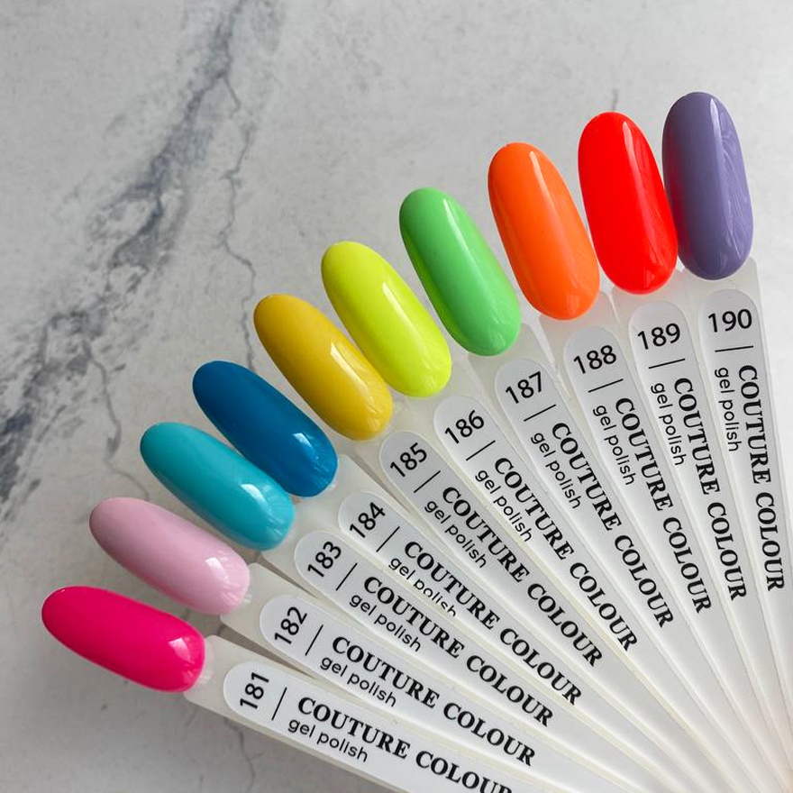 Гель-лак Couture Colour №186 (лимонный, неон), 9 мл