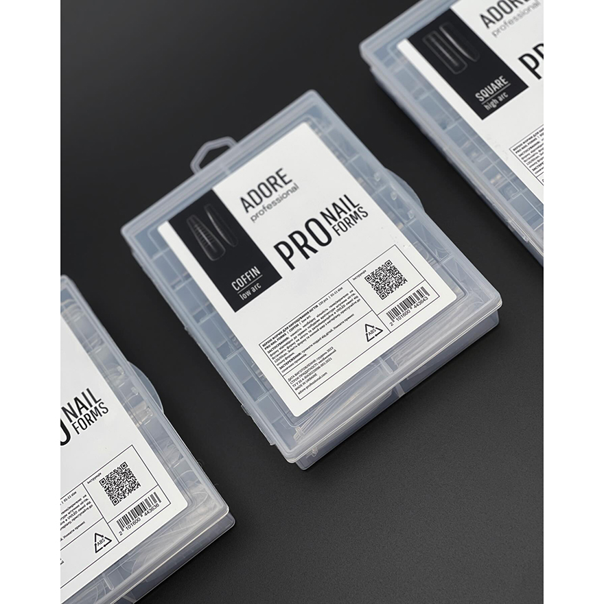 ADORE Professional Upper forms for extension PRO Nail Forms, arched square (square), 120 pcs