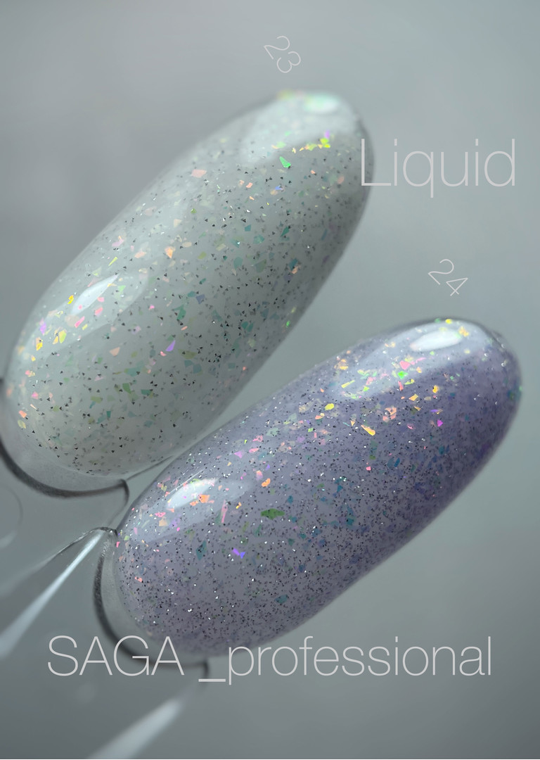 SAGA professional LIQUID GEL 24 (лавандовый с микроблеском и хлопьями, светоотражающий), 15 мл SAGA professional LIQUID GEL 24 (лавандовый с микроблеском и хлопьями, светоотражающий), 15 мл