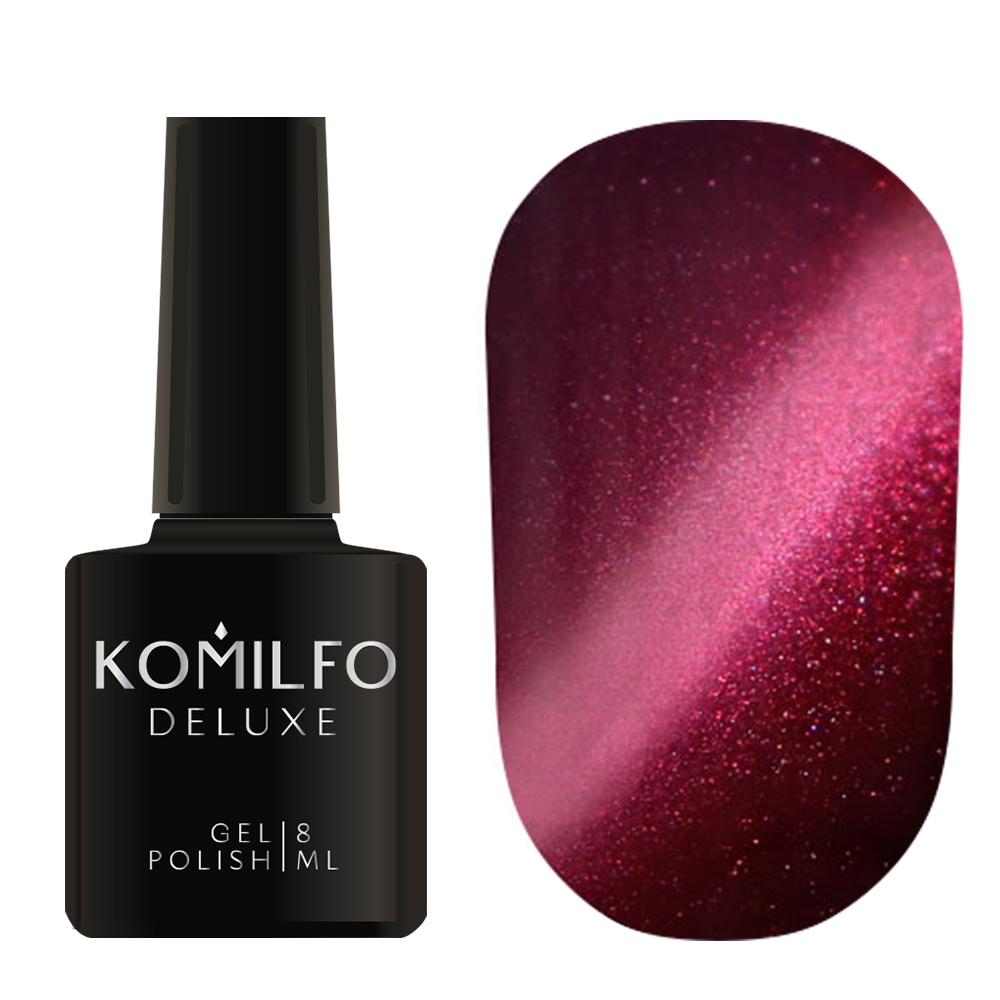 Гель-лак Komilfo Fantasy Cat's Eye 107 (фуксія​, магнітний), 8 мл