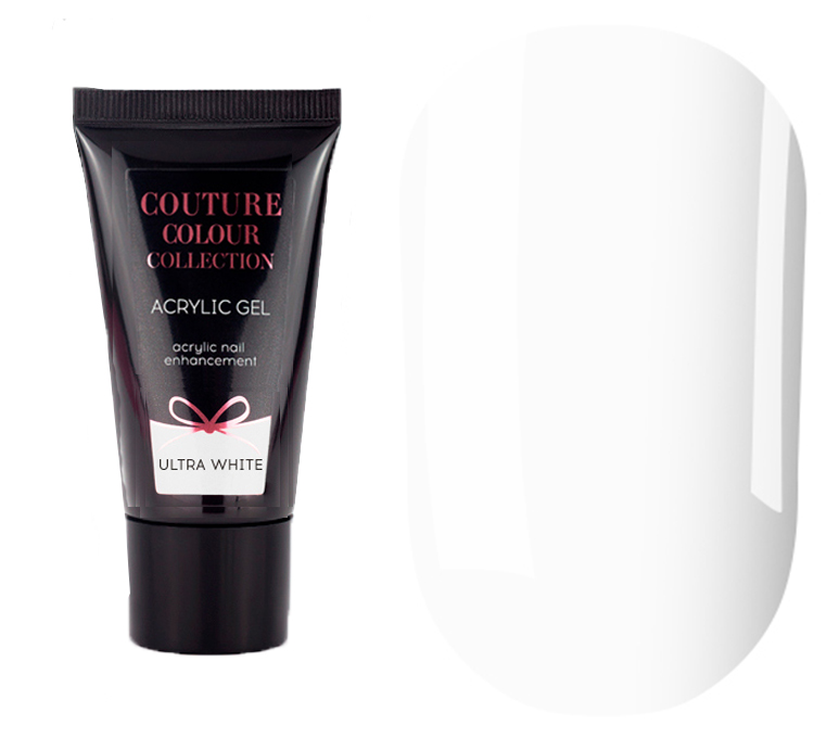 COUTURE Colour Acrylic Gel - Ultra White, 30 мл