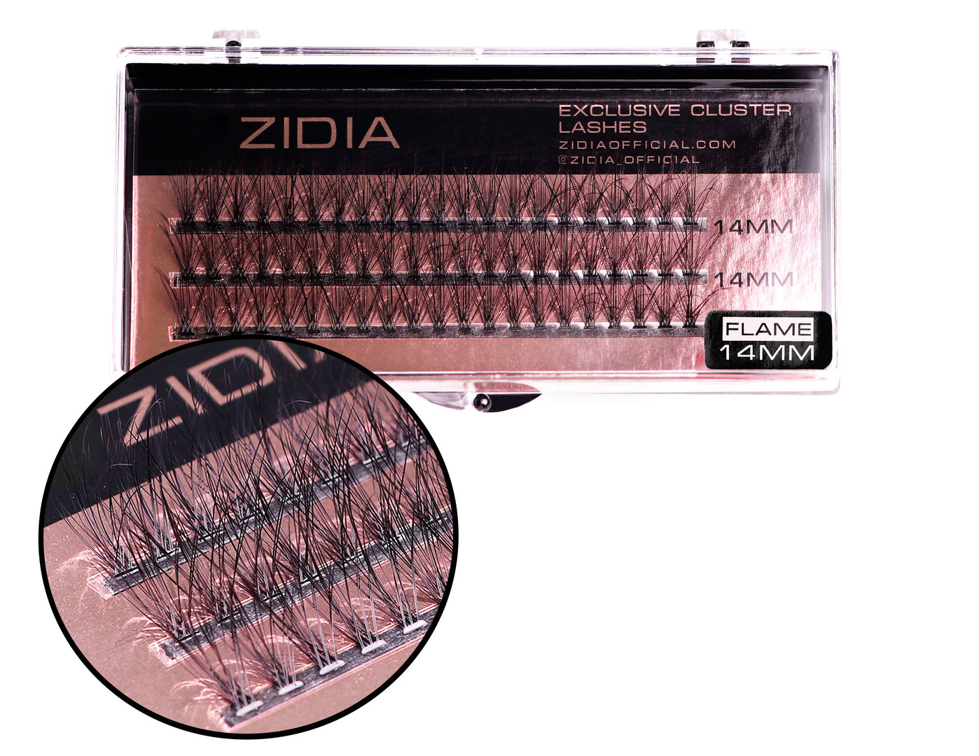Zidia Cluster lashes Flame Series C 0,10 (3 ленты, размер 14 mm)