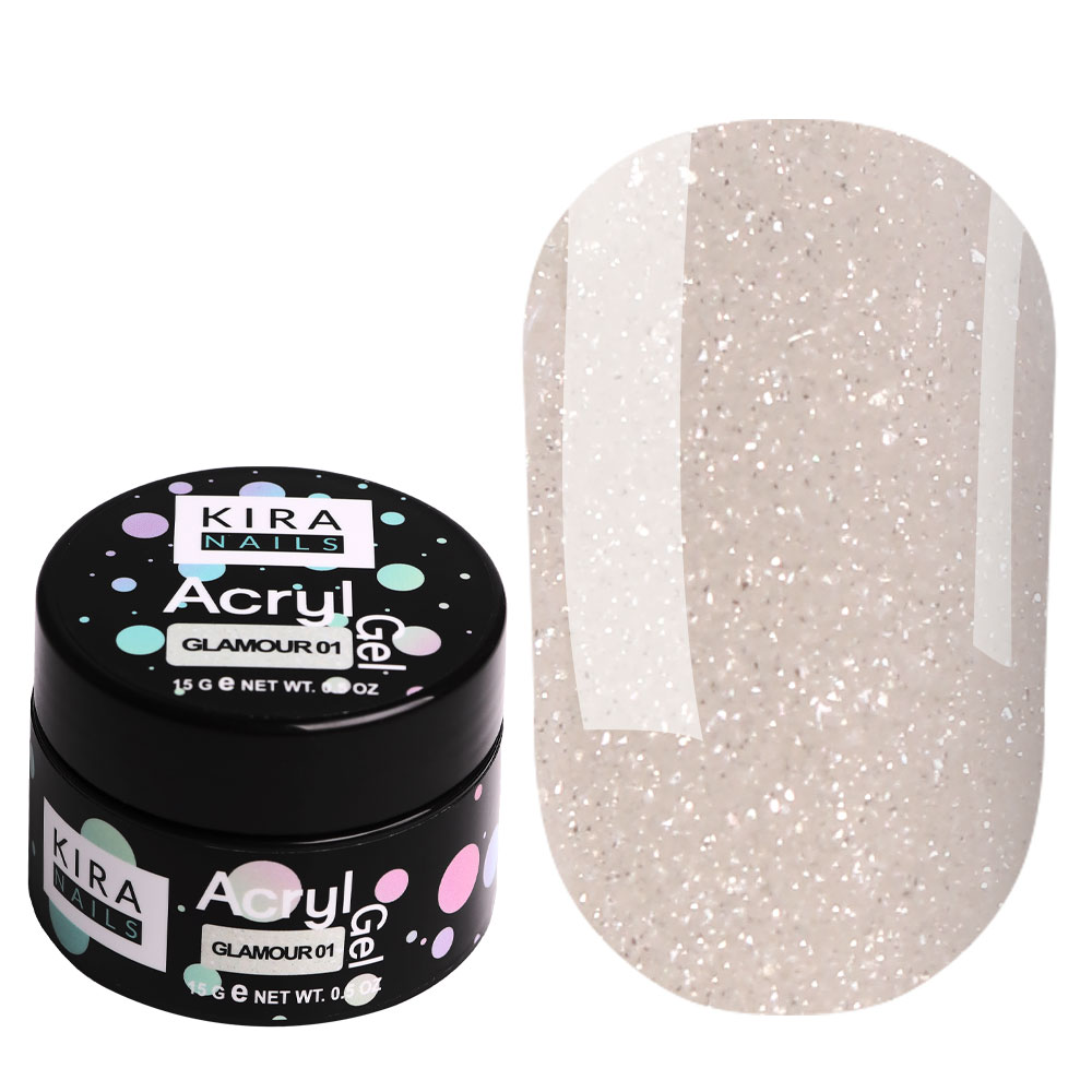 Kira Nails Acryl Gel Glamour 01, 15 г Kira Nails Acryl Gel Glamour 01, 15 г