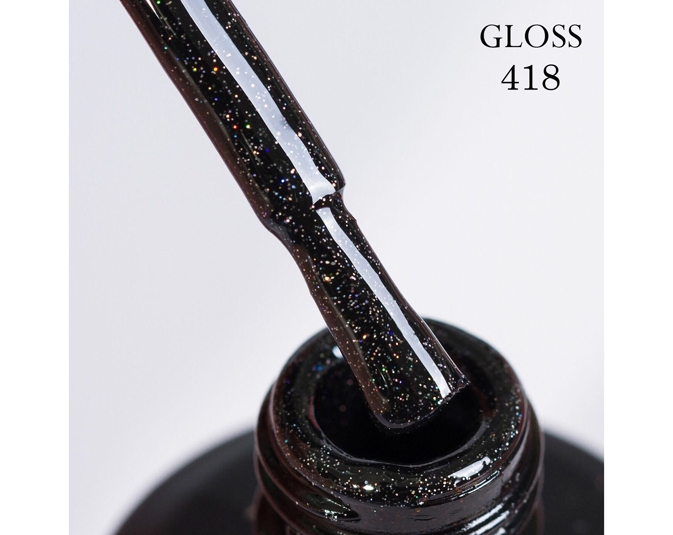 Гель-лак GLOSS 418 (чорний з мікроблиском), 11 мл