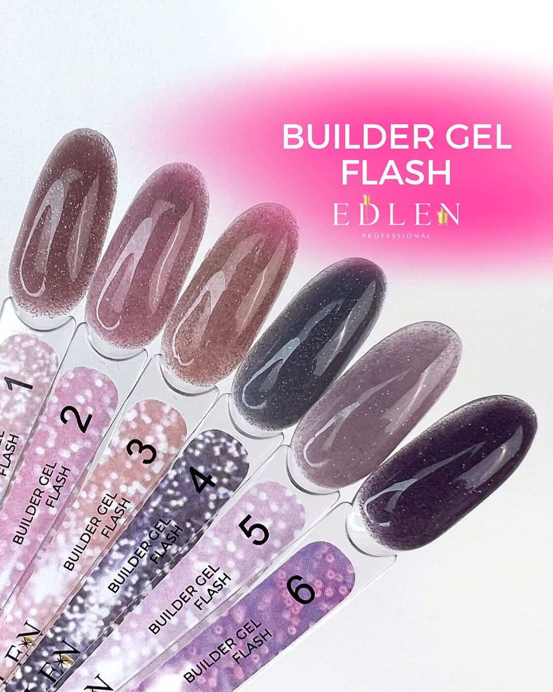Edlen Гель для ногтей Builder gel Flash 05 (светлый лилово-розовый, светоотражающий), 15 мл