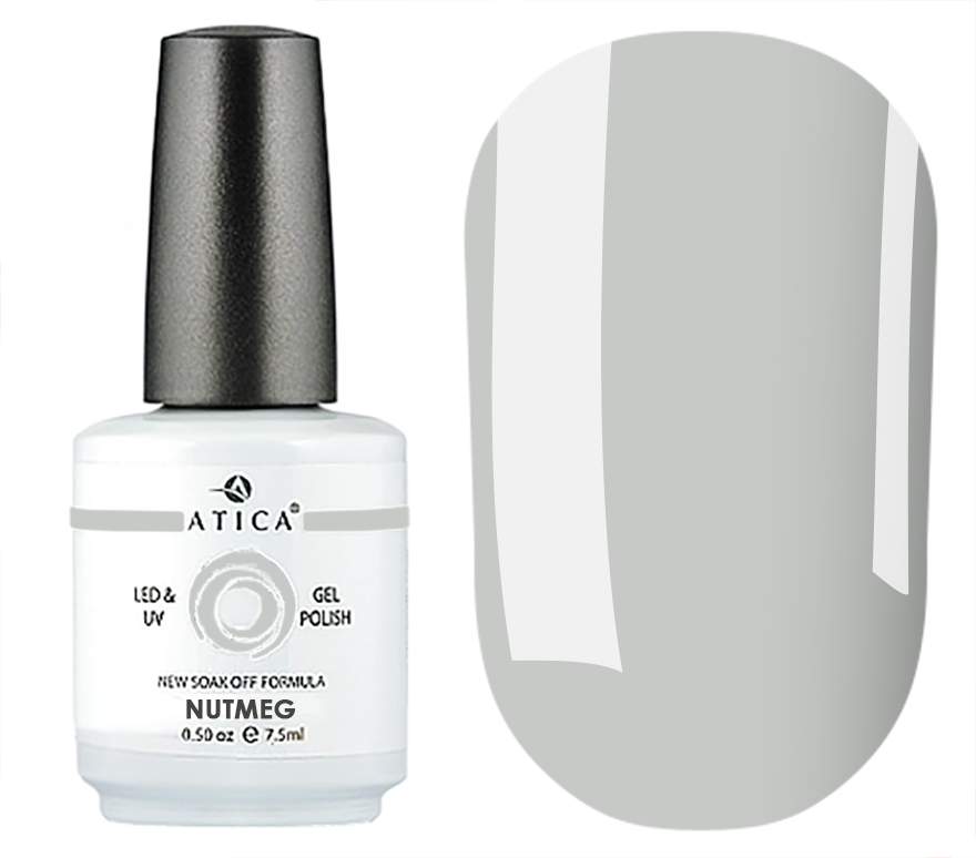 Gel polish Atica 235 NUTMEG (very light grey, enamel), 7.5 ml