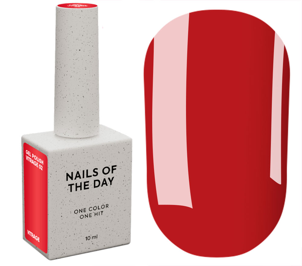 Nails Of The Day Гель-лак Vitrage 02 (червоний), 10 мл Nails Of The Day Гель-лак Vitrage 02 (червоний), 10 мл