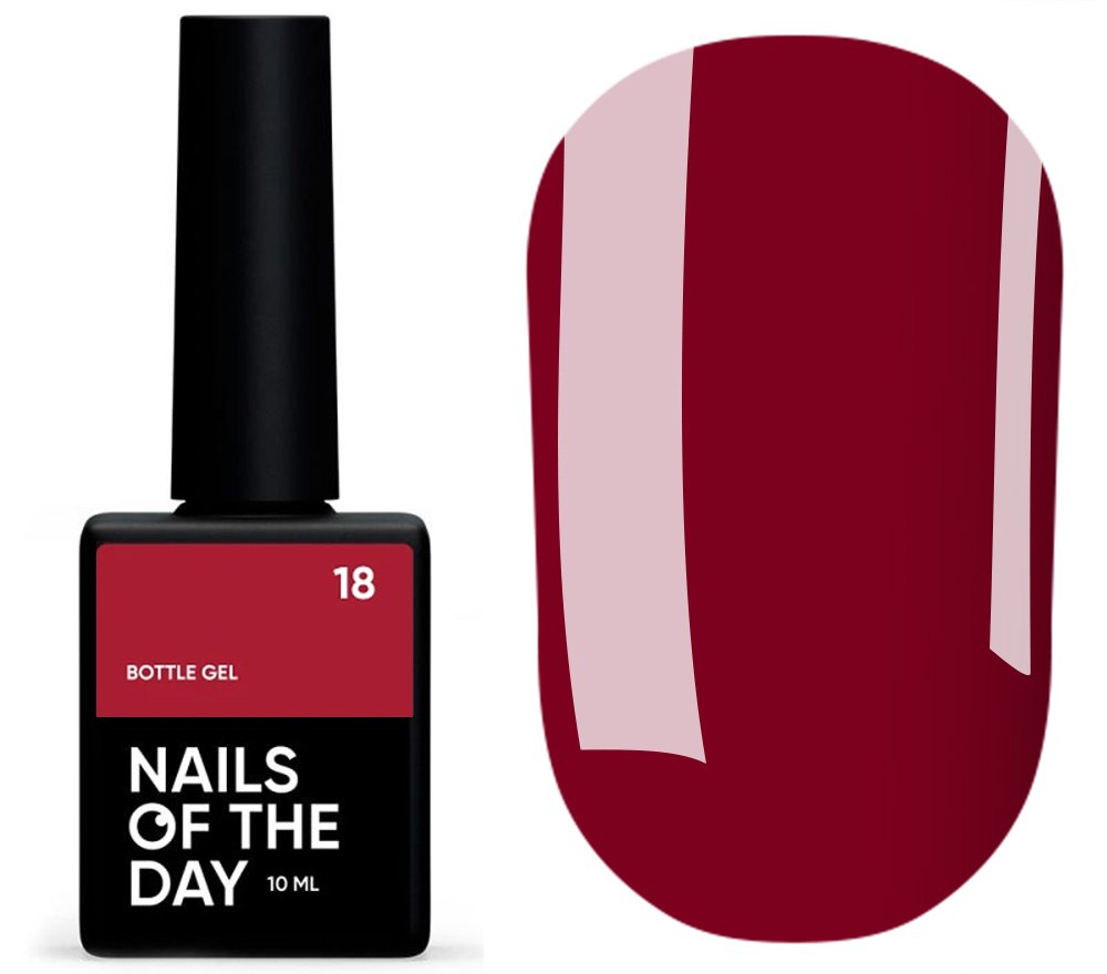 Nails Of The Day Гель для нігтів Bottle Gel №18 (класично червоний), 10 мл Nails Of The Day Гель для нігтів Bottle Gel №18 (класично червоний), 10 мл