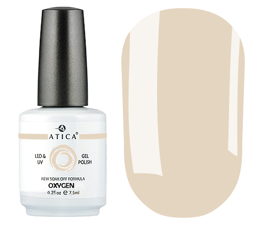 Atica Oxygen GP128 gel-varnish (milky beige, enamel), 7.5 ml