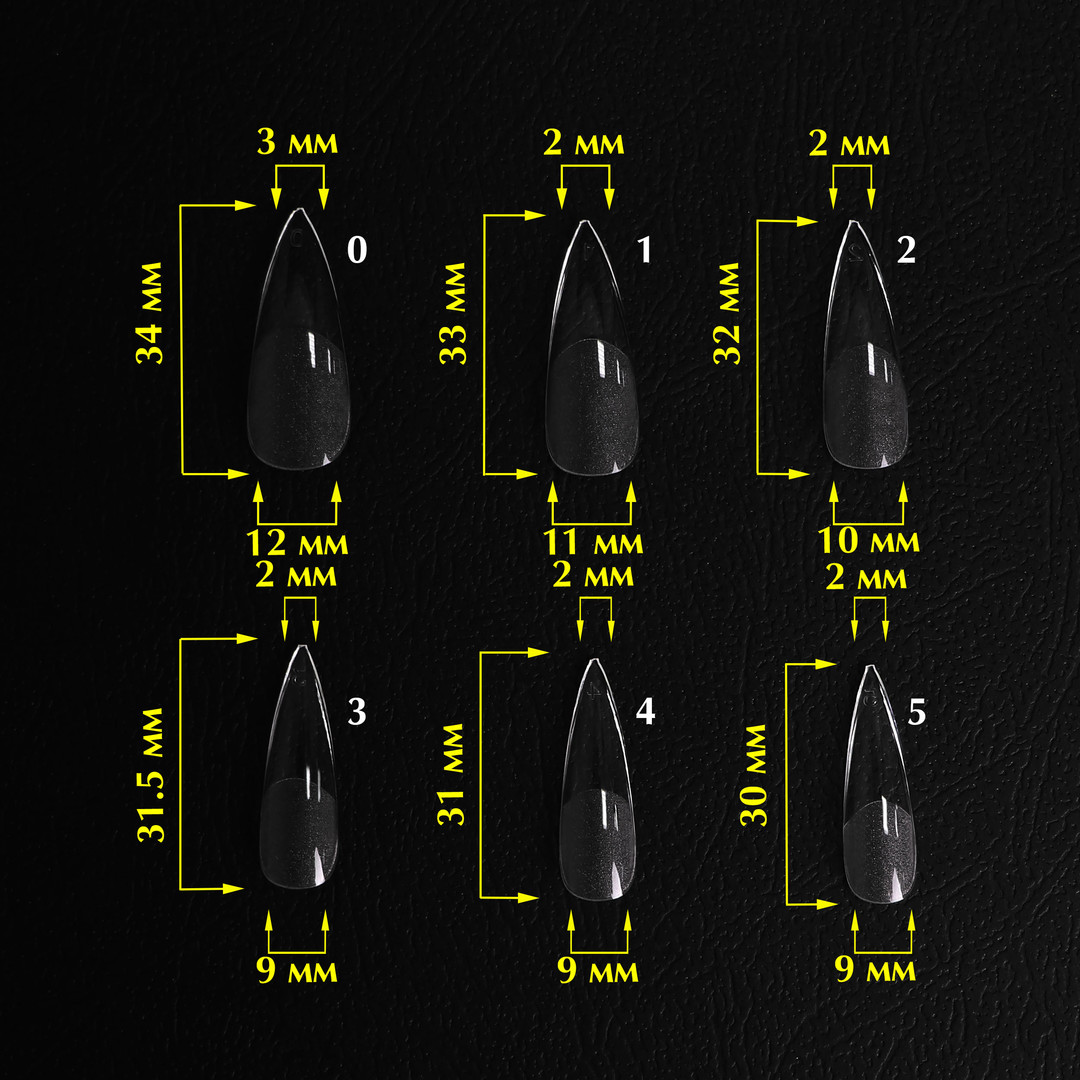 Komilfo SoFast Nail Forms Stiletto - gel forms for building, 240 pcs